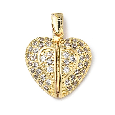 Brass Micro Pave Cubic Zirconia Openable Pendants KK-Z143-04G-05-1