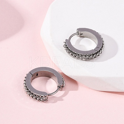 304 Stainless Steel Hoop Earrings EJEW-D331-16P-1