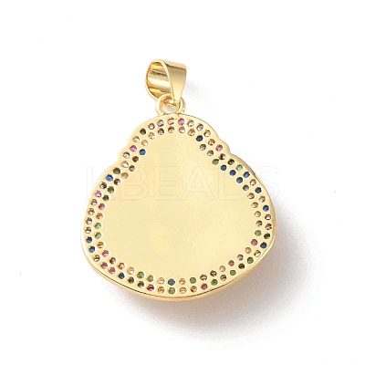 Rack Plating Brass Micro Pave Cubic Zirconia Pendants KK-F852-16G-1