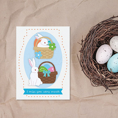 Easter Egg Rabbit Chick Carbon Steel Cutting Dies Stencils DIY-WH0309-1652-1