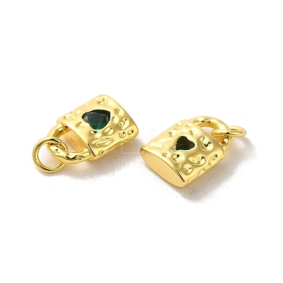 Brass Micro Pave Cubic Zirconia Pendants KK-H461-06G-02-1