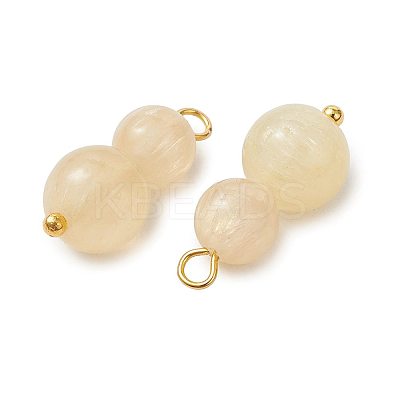 Natural Golden Silk Jade Beaded Pendants PALLOY-JF05886-1