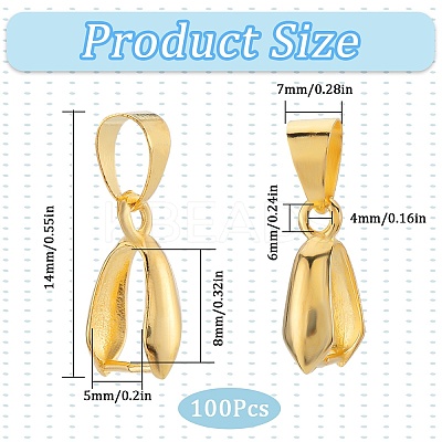 100Pcs Brass Ice Pick Pinch Bails FIND-SP0001-74A-1