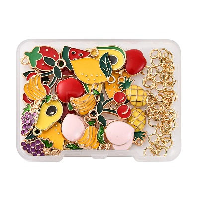 40Pcs 10 Styles Alloy Enamel Pendants ENAM-FP0002-06-1