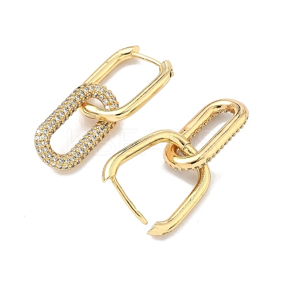 Brass Micro Pave Cubic Zirconia Huggie Hoop Earrings EJEW-G274-09G-02-1