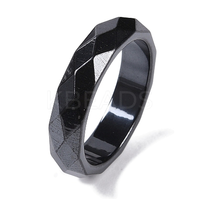 Magnetic Synthetic Hematite Finger Ring for Men Women RJEW-A047-01E-1