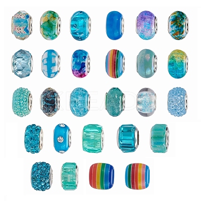 Acrylic & Resin & Polymer Clay Rhinestone European Beads FPDL-S015-04B-1