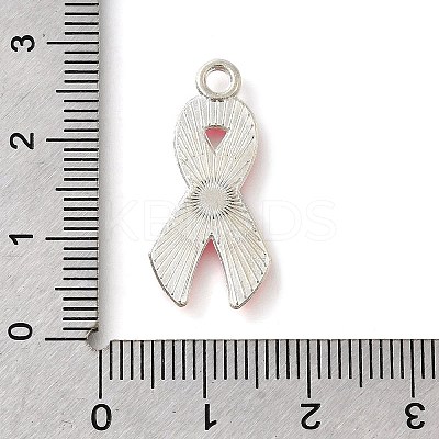 Breast Cancer Pink Awareness Ribbon Theme Alloy Enamel Pendants LS-ENAM-C026-01A-S-1