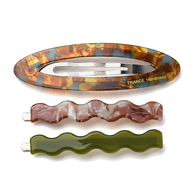 3Pcs Alloy Resin Alligator Hair Clips OHAR-B007-07-1