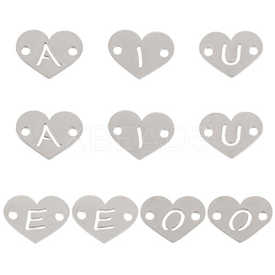 10Pcs 5 Styles 304 Stainless Steel Links STAS-TA0002-76-1