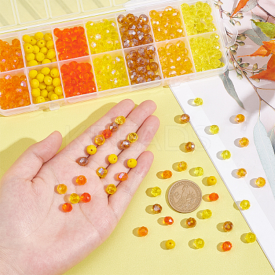 7 Strands 7 Style Electroplate Transparent & Opaque Solid Color Glass Beads Strands EGLA-HY0001-03A-1