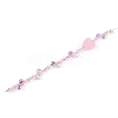Electroplate Glass and Acrylic Rhinestone Beads Strands MAK-T011-07E-1