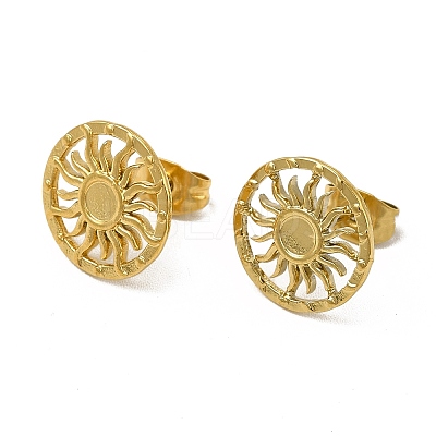 Ion Plating(IP) 304 Stainless Steel Stud Earring Cabochon Settings EJEW-I281-02G-1