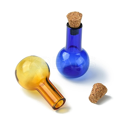 10Pcs 5 Colors Mini High Borosilicate Glass Bottle Bead Containers GLAA-FS0001-71-1