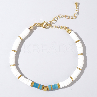 Natural Dyed Aquamarine Beaded Bracelets VY9636-2-1