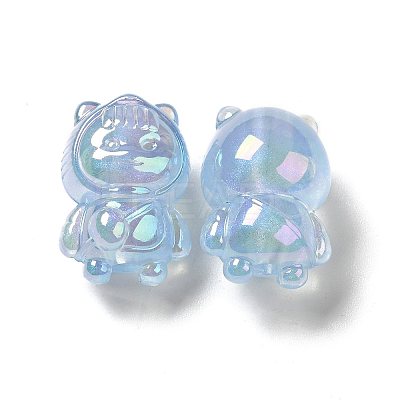 UV Plating Rainbow Iridescent Acrylic Beads PACR-M002-12C-1