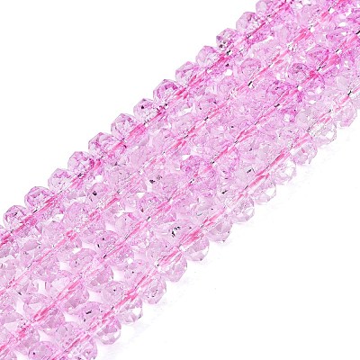Crackle Transparent Glass Beads Strands GLAA-N068-03A-12-1