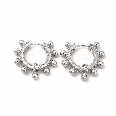 Rack Plating Brass Hoop Earrings for Women EJEW-H091-15P-1