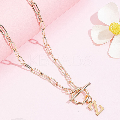 304 Stainless Steel Letter Pendant Necklaces NJEW-LP0001-52Z-G-1