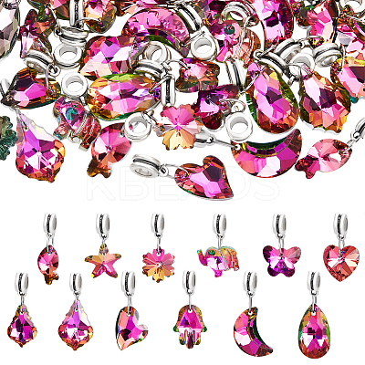 36Pcs 12 Styles Alloy Glass European Dangle Charms PALLOY-PH01787-1