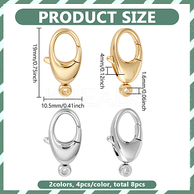 8Pcs 2 Colors Brass Lobster Claw Clasps FIND-PH0026-19-1