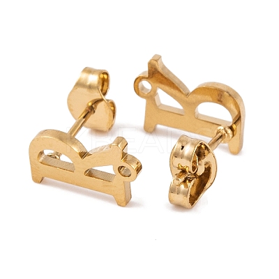 Ion Plating(IP) 304 Stainless Steel Stud Earrings FIND-Q103-01R-G-1