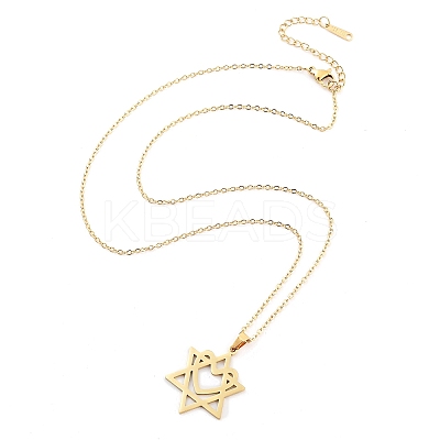 304 Stainless Steel Pendant Necklaces LS-NJEW-P306-08G-1