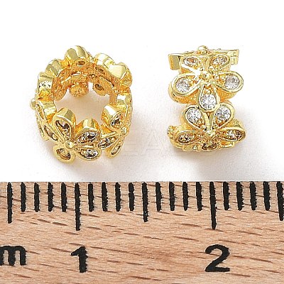 Sakura Cherry Blossom Flower European Beads KK-B078-05G18-1