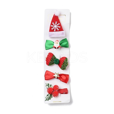 Christmas Theme Cloth Felt Fabric Alligator Hair Clip OHAR-R100-01D-1