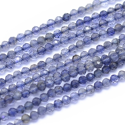 Natural Iolite Beads Strands G-I279-E08-1
