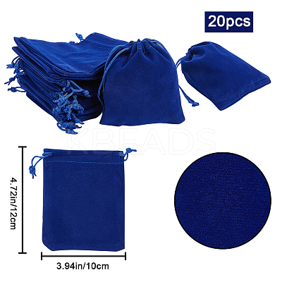 20Pcs Rectangle Velvet Drawstring Pouches TP-BBC0001-03B-03-1