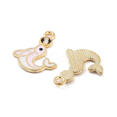 Light Gold Plated Alloy Enamel Pendants ENAM-M219-11KCG-02-1