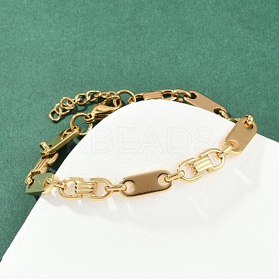 304 Stainless Steel Chain Bracelets for Women Men BJEW-Z143-28G-1
