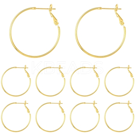 10Pcs Brass Hoop Earrings KK-YW0003-68G-1
