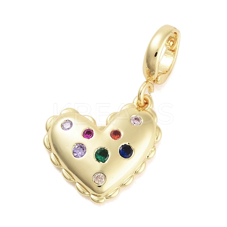Brass with Cubic Zirconia Pendants KK-G496-02G-1