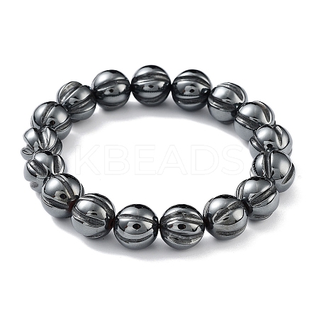 Non-Magnetic Synthetic Hematite Beaded Stretch Bracelets BJEW-H589-01B-1