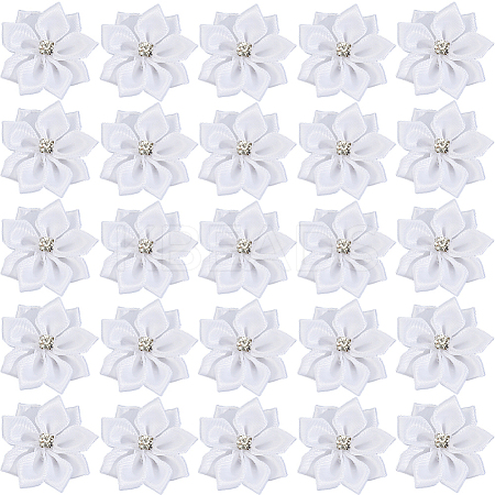 100Pcs Polyester Rhinestone Flower for Ornament Appliques DIY Wedding FIND-SP0004-90-1