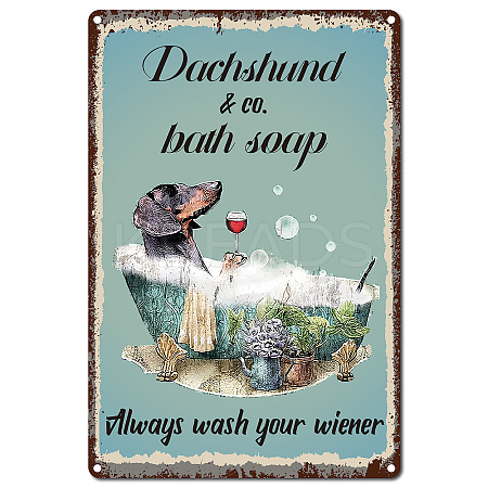 Rectangle with Word Vintage Metal Iron Sign Poster AJEW-WH0157-288-1