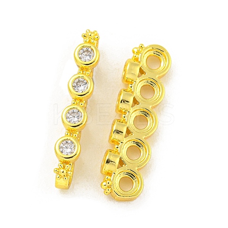 Brass Clear Cubic Zirconia Spacer Bars KK-L075-009G-1