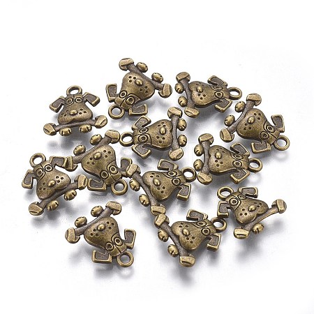 Tibetan Style Puppy Pendants X-TIBEP-R166-AB-FF-1