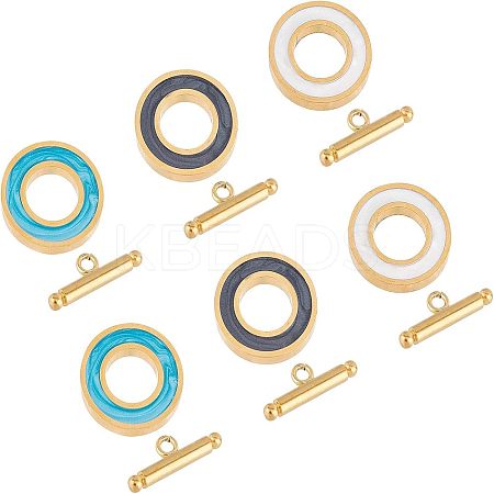 304 Stainless Steel Toggle Clasps STAS-FH0001-14-1