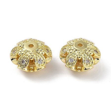 Rack Plating Brass Micro Pave Clear Cubic Zirconia Beads KK-K341-40G-1