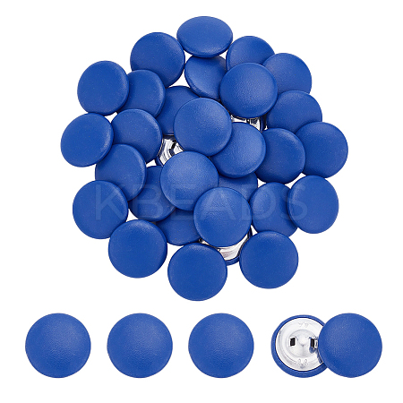 30Pcs 1-Hole PU Leather Shank Buttons BUTT-NB0001-92B-1