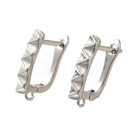 Rack Plating Brass Hoop Earring Findings EJEW-H143-03P-1