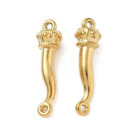 304 Stainless Steel Italian Horn with Crown Links KK-D503-42G-1