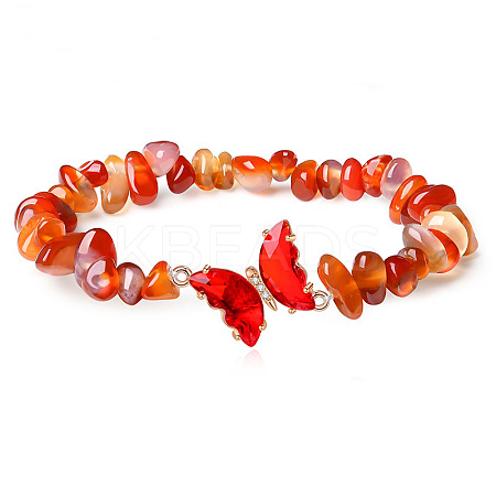 Fashionable Natural Red Agate Chips Beaded Bracelets TI6720-4-1