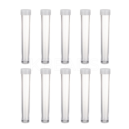 Clear Tube Plastic Bead Containers with Lid C066Y-1