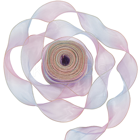 1 Bag Gradient Color Organza Ribbon OHAR-CY0001-01C-1