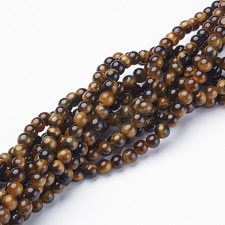 Natural Tiger Eye Beads Strands X-GSR4mmC014-AB+-1