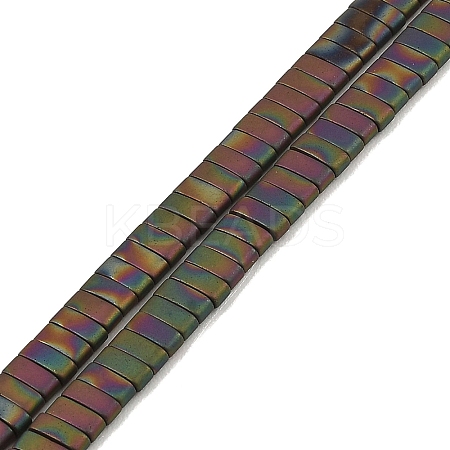 Electroplated Frosted Non-magnetic Synthetic Hematite Beads Strands G-G089-A01-06-1
